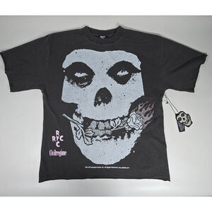 Civil Regime x Misfits Rose Fiend Flicker Dungeon Tee in Vintage Ashes - Large